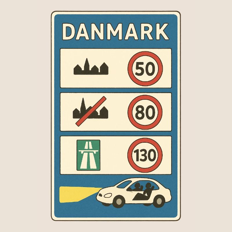 Danemark Panneau de règles de circulation Frontière