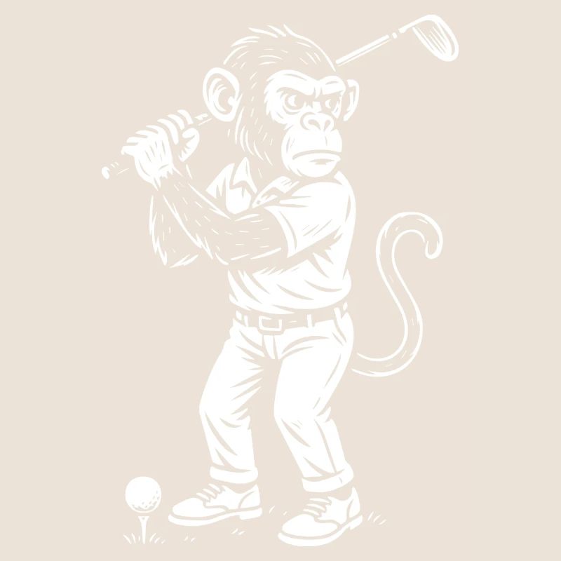 Chimp playing golf gift