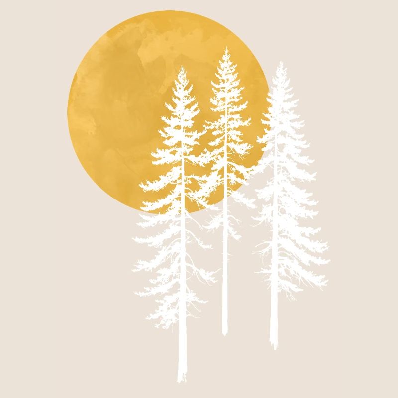 Sunlit Pines Silhouette