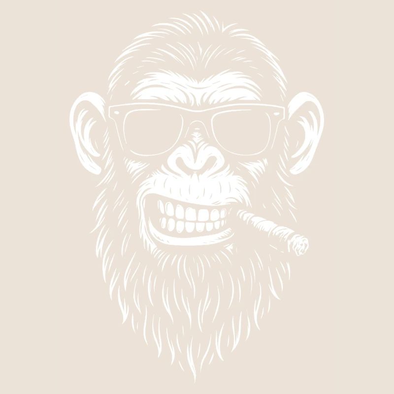Affe mit Bart und Zigarre
