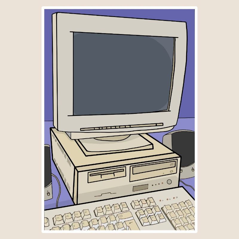 Retro Computer Desktop Setup