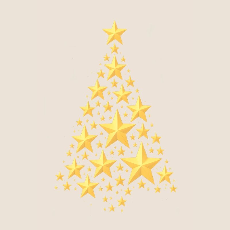 Golden Starry Christmas Tree