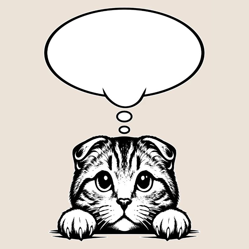 Scottish Fold-eared Cat Speech Bubble