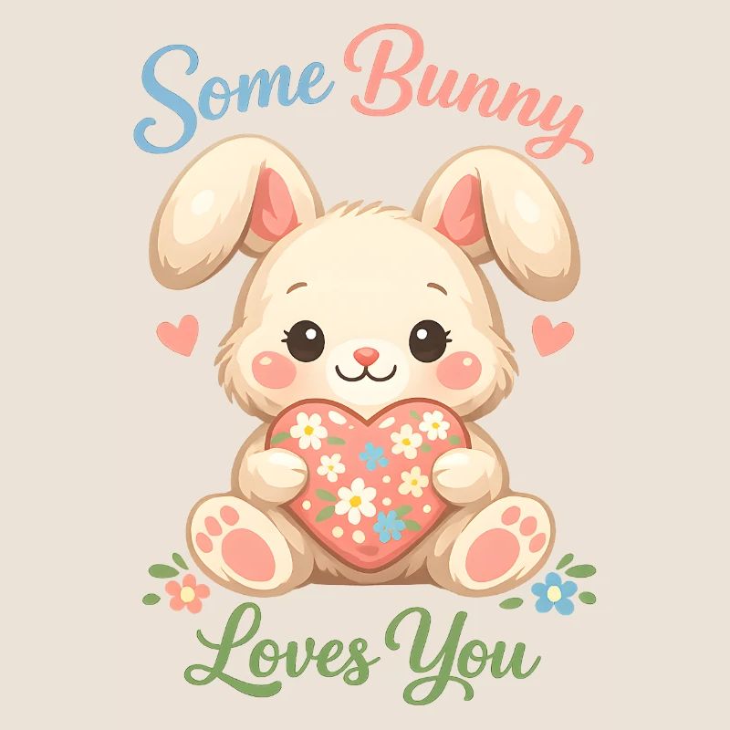 Cute Easter bunny with colorful egg