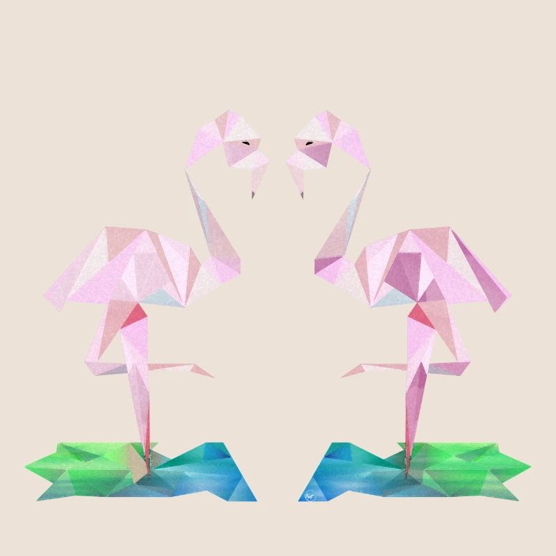 Low-Poly Flamingos