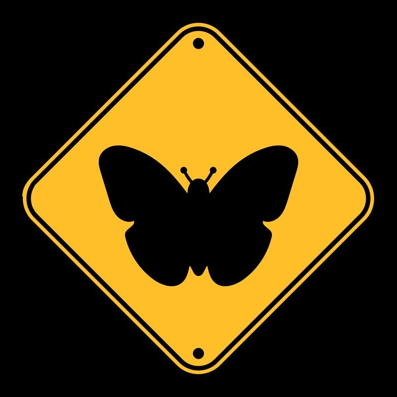 butterfly caution caution note shield zone