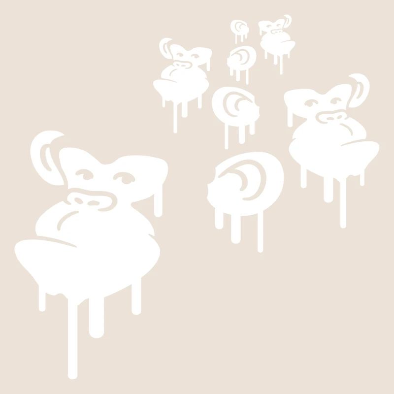 Graffiti Drop Monkey Heads Spray Faces Team