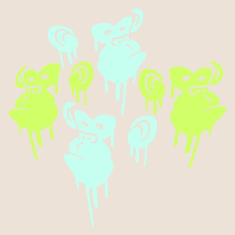 Graffiti Drop Monkey Heads Spray Faces Team