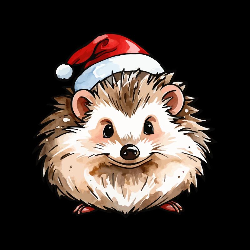 Hedgehog Christmas Drawing
