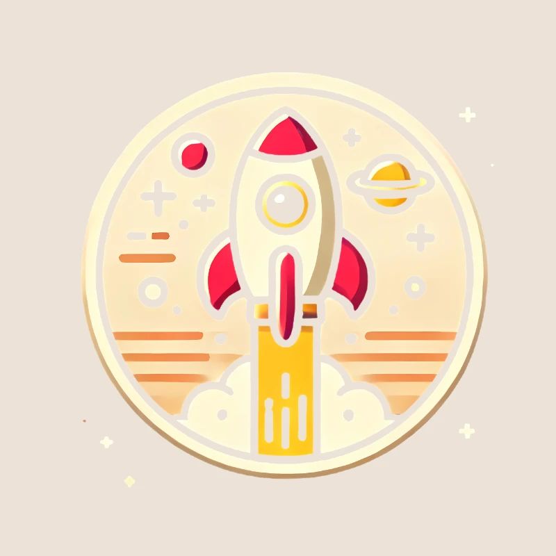 Fusée rétro perdue dans l’espace Graphique