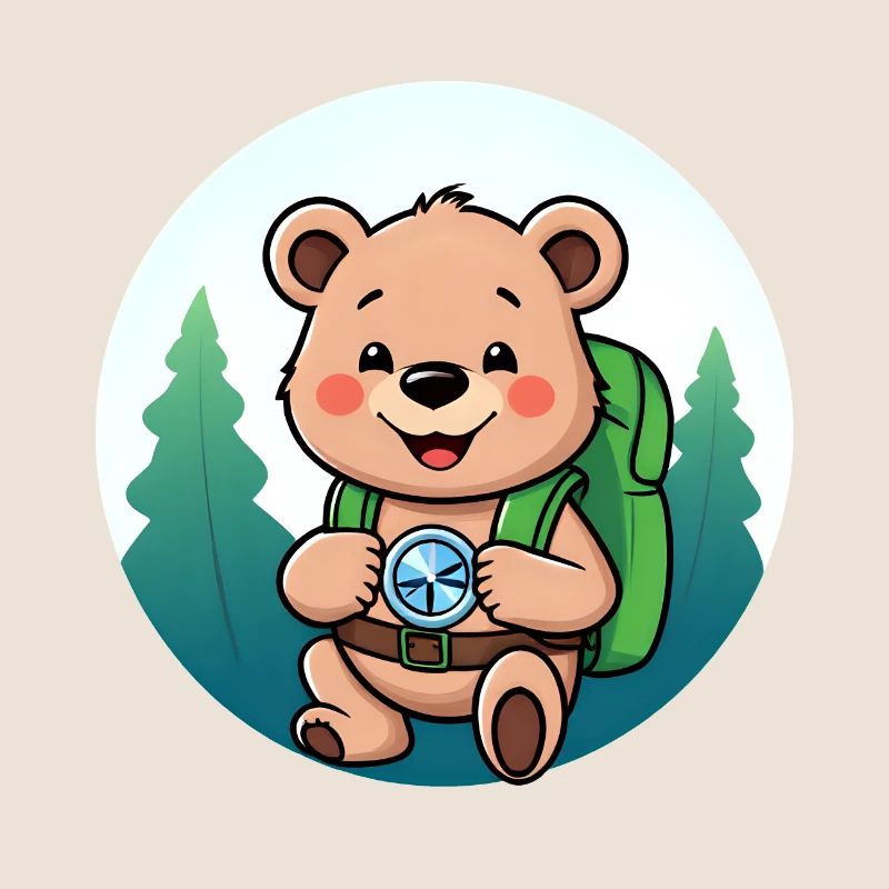 Cozy Bear Exploring Forest Path