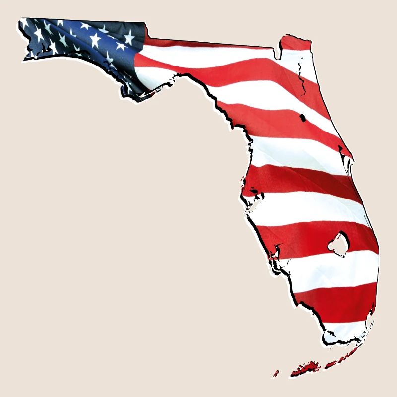 Drapeau des États-Unis en Floride Carte de l’État de Floride