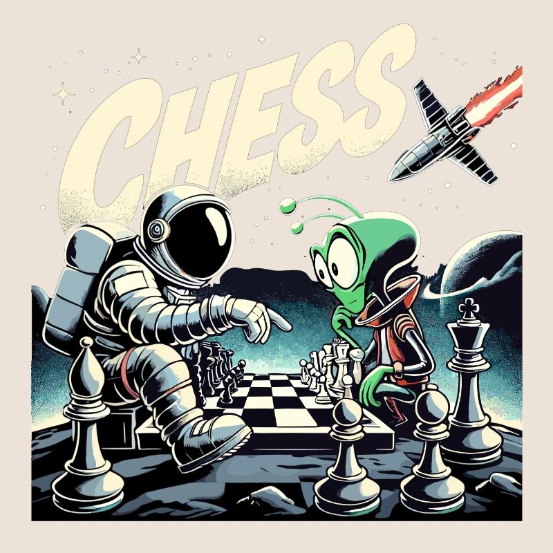 Astronaut Alien Chess Rocket Universe Gift