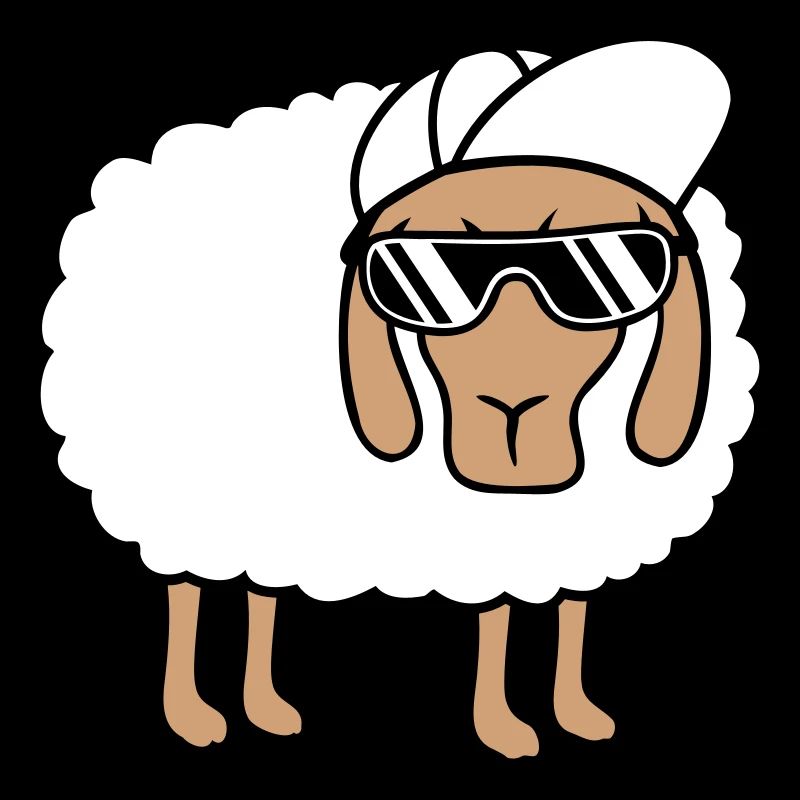Cool Sheep Sunglasses Cappy Cap Summer Fun