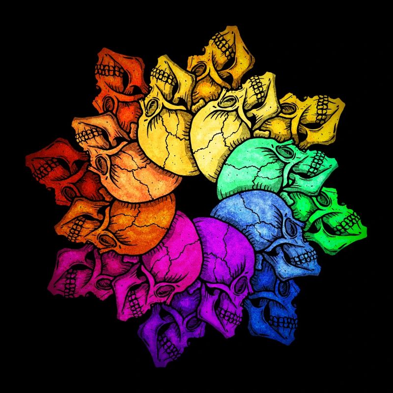 Crâne arc-en-ciel