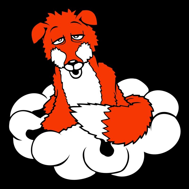 Fox On Cloud Tired Confused Dazed Crazy