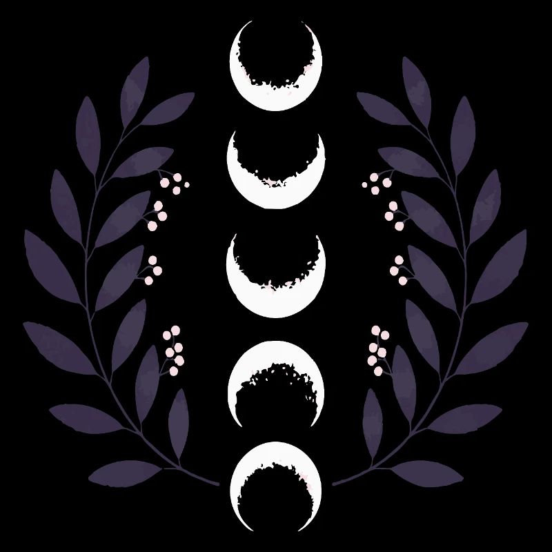 Phase de lune céleste BOHO Fleurs sauvages Zodiaque Sorcière