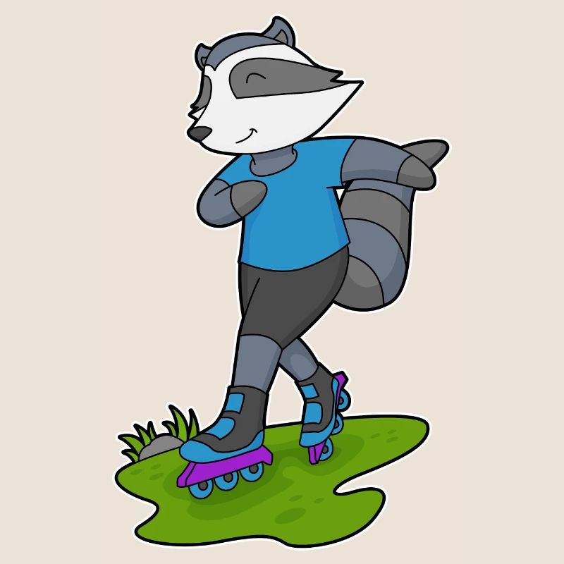 Raccoon Inline Skating Roller Skates