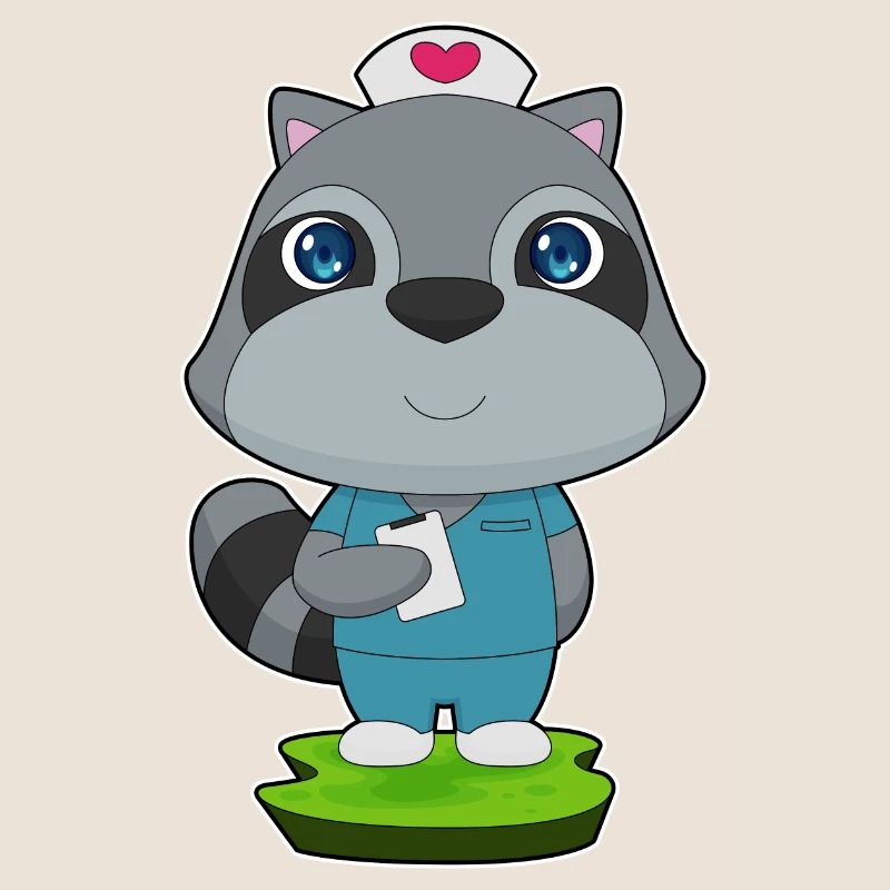 Bloc-notes d’infirmière raton laveur