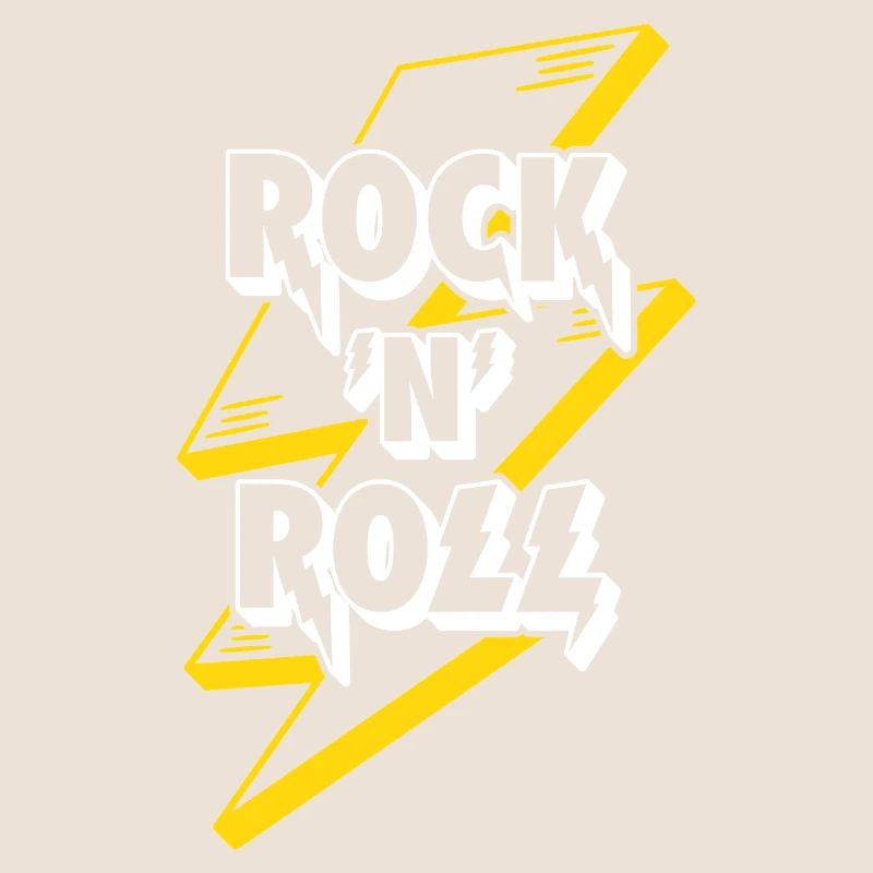 Rock'n'Roll Text Logo mit Blitz