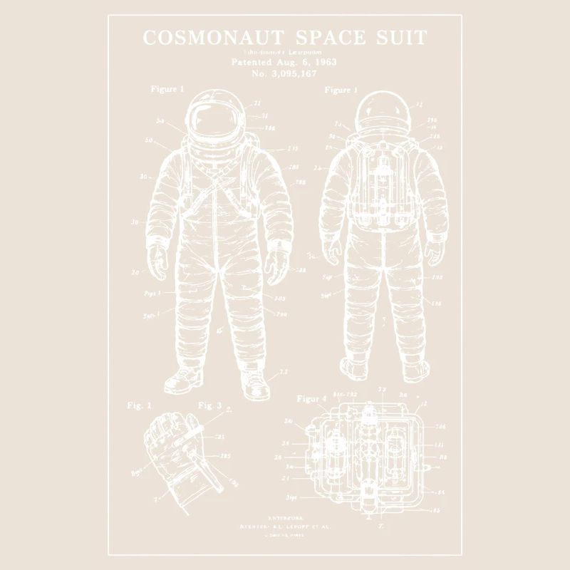 Plan de la combinaison spatiale du cosmonaute