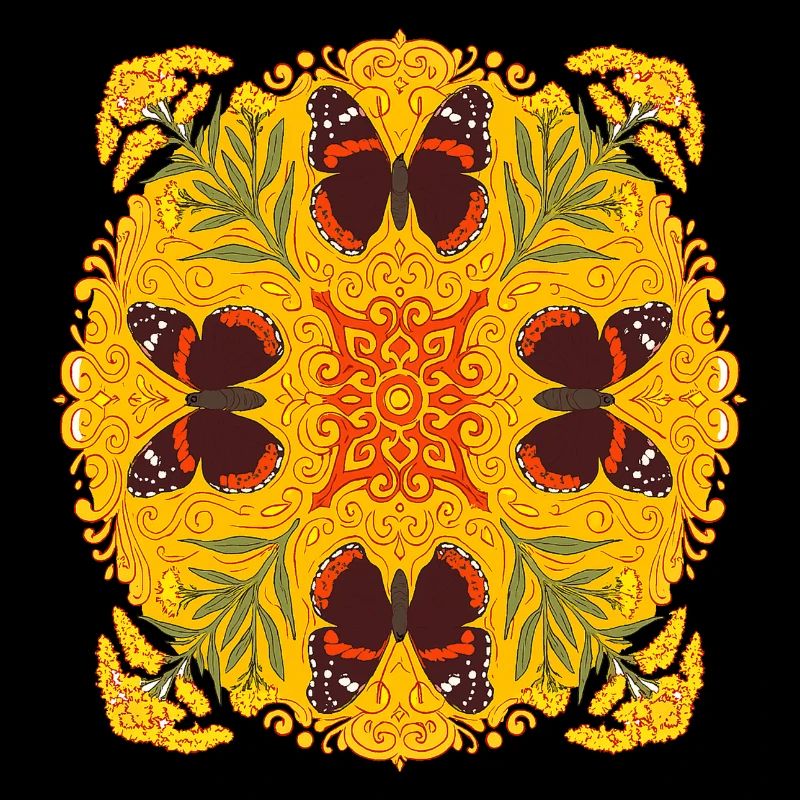 Red Admiral Butterfly Mandala