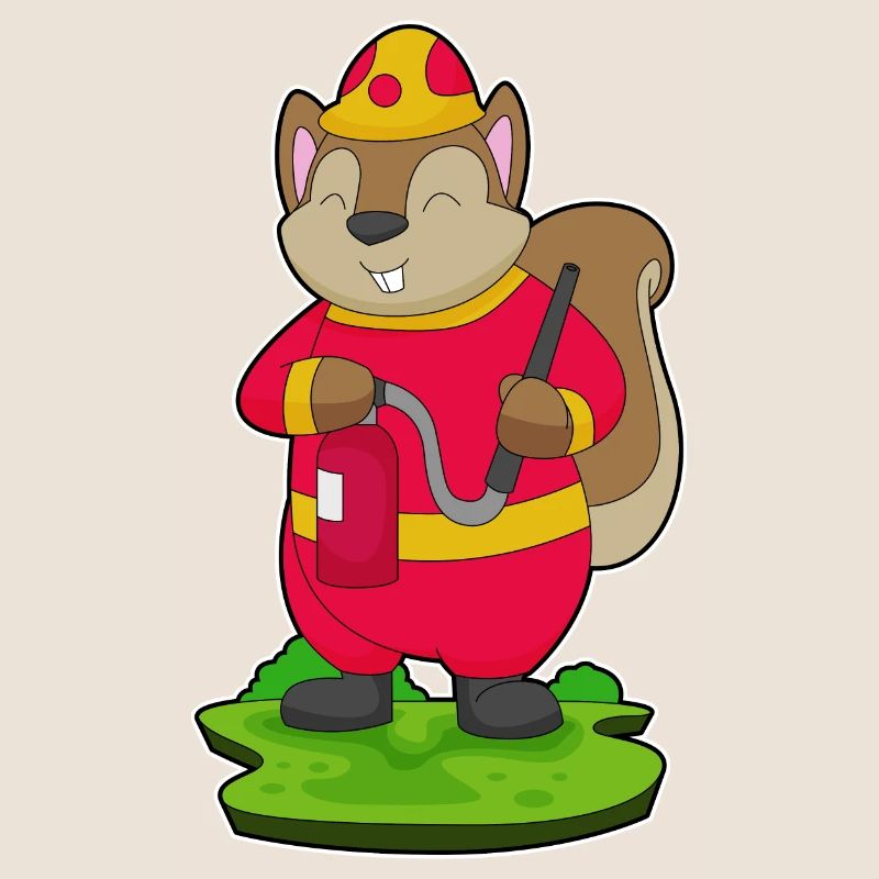 Pompier Squirrel Extincteur Brigade