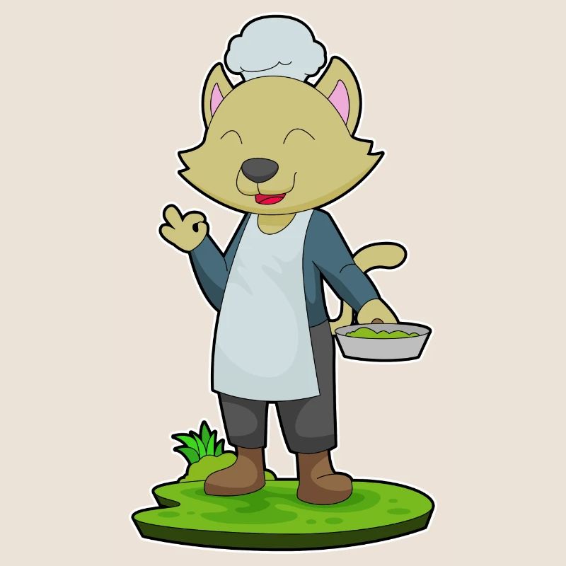 Cuisson à la poêle de cuisine pour chat