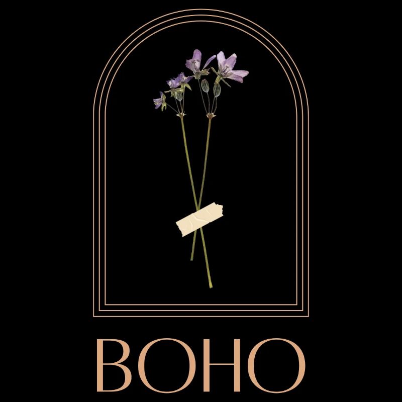 Bouquet de fleurs boho dans un cadre arche