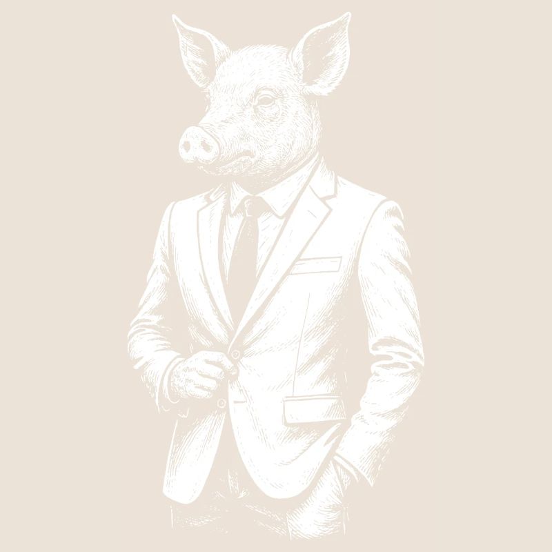 Dapper Pig in a Suit