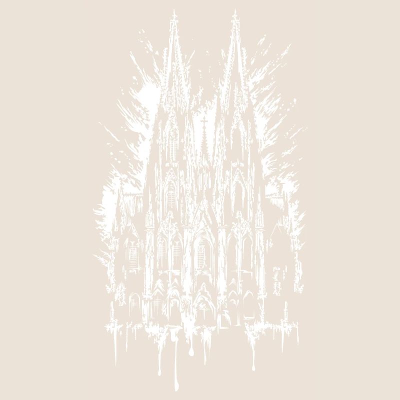 Cologne Cathedral Graffiti Splash Illustration