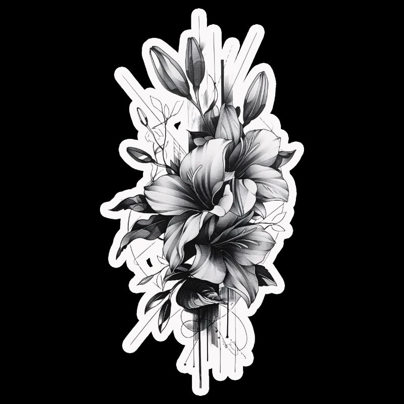 Belle composition florale de forme tribale