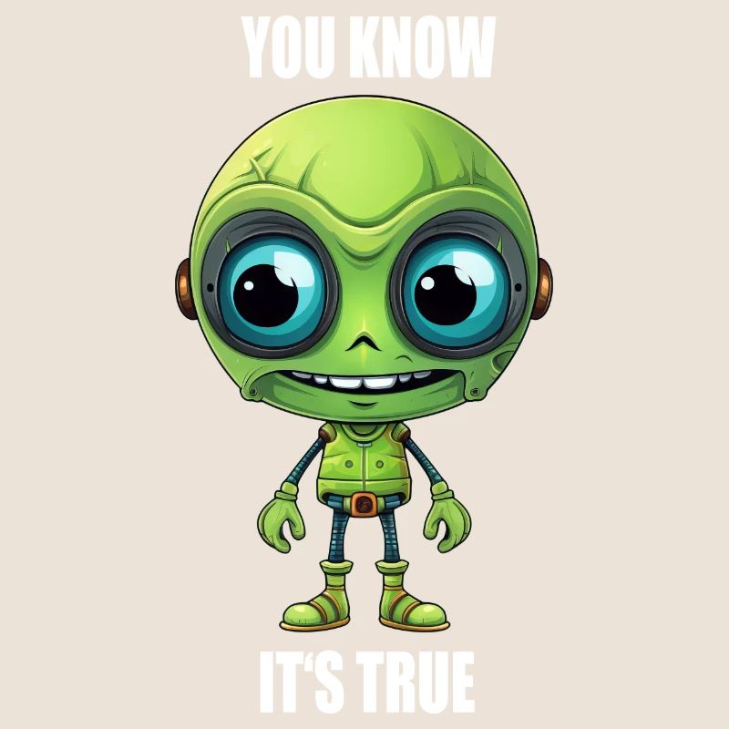 Green Alien Cyborg Head with Teeth - "You Know It