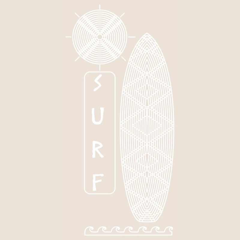 Surf au soleil (version monochrome blanche)