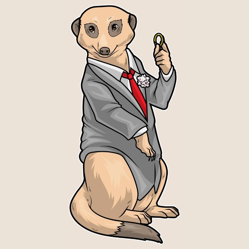 Erdmännchen Bräutigam Ehering Hochzeit