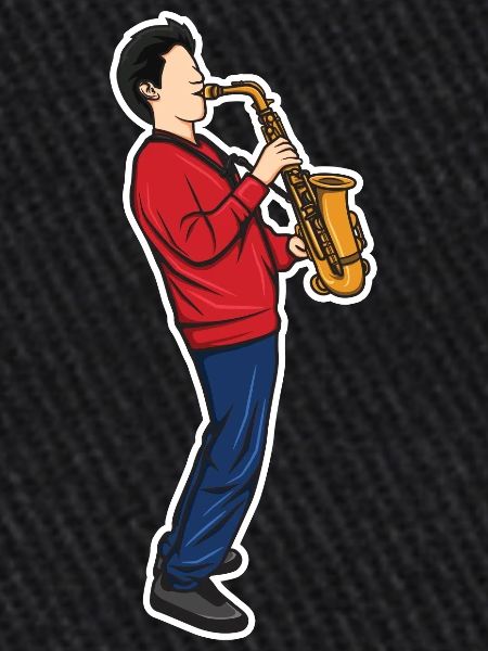 Funny saxophone boy