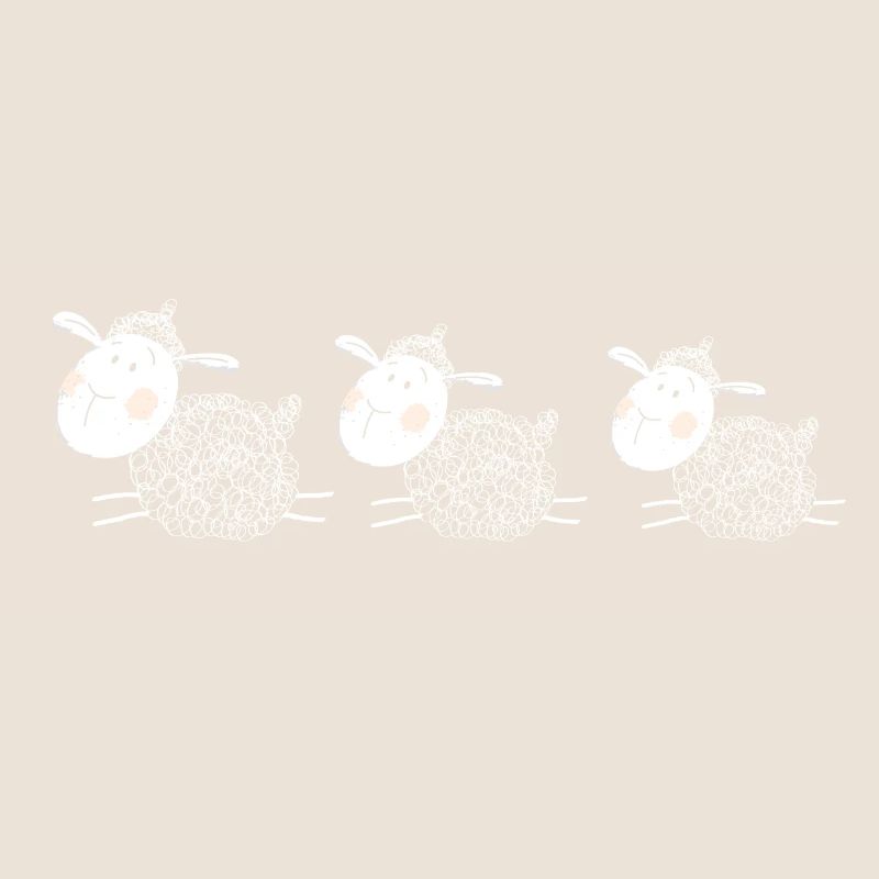Three sheep are best friends - sheep - lamb