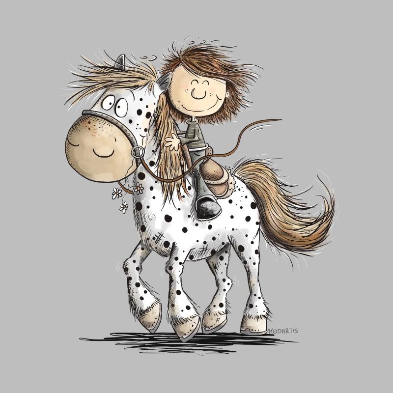 Cheval drôle avec cavalier cheval de dessin animé