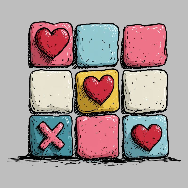 Heart XOXO PopArt Pattern