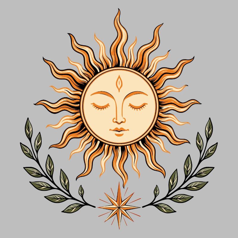 Midsummer Sun – Boho Nature Symbol