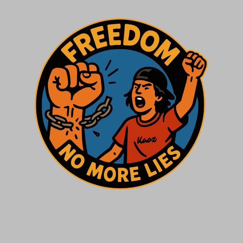 Freedom protest with broken chain
