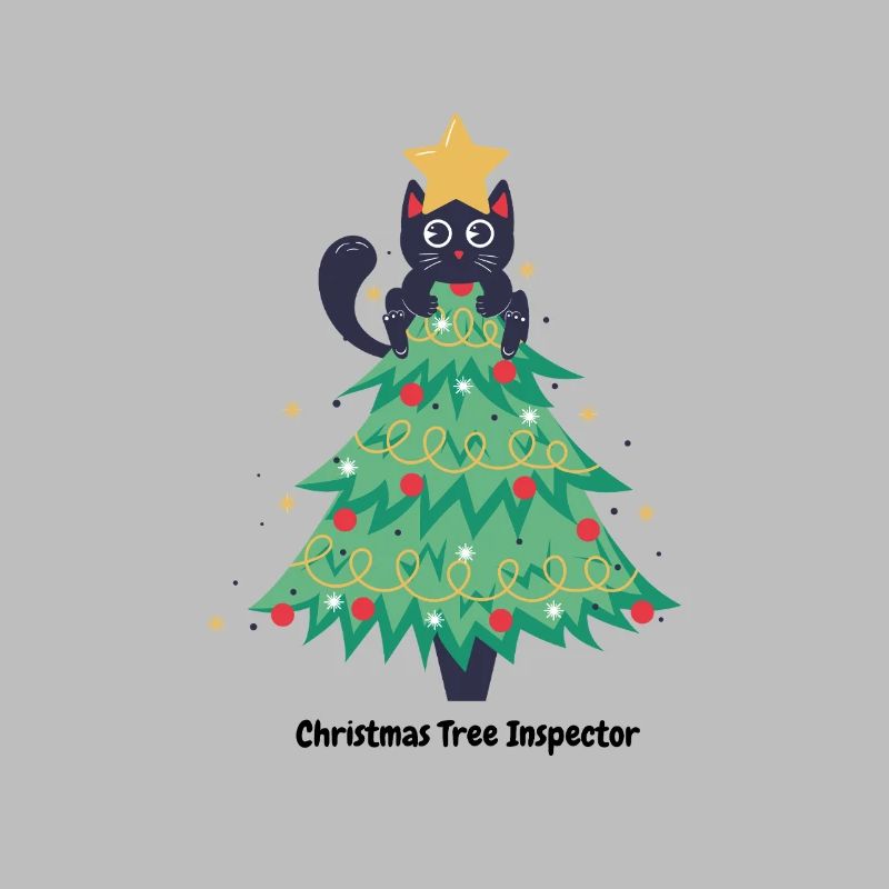 pull de noël chat dans sapin