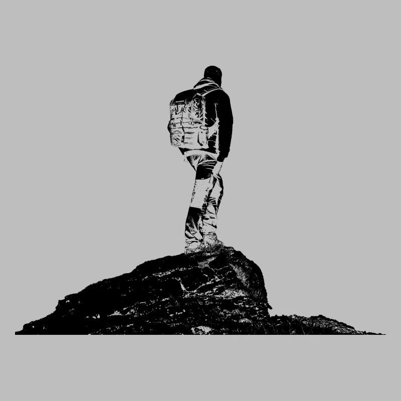 Wanderer auf einem Berg