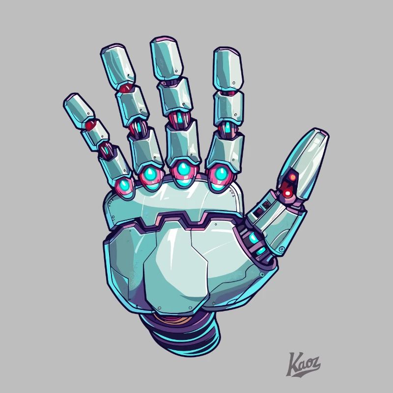 Robotic hand with lights and cables – Cyborg