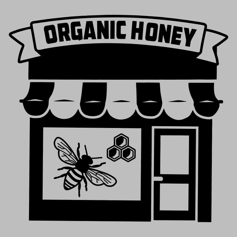 Bio-Honigladen oder msrkt mit Banner und t