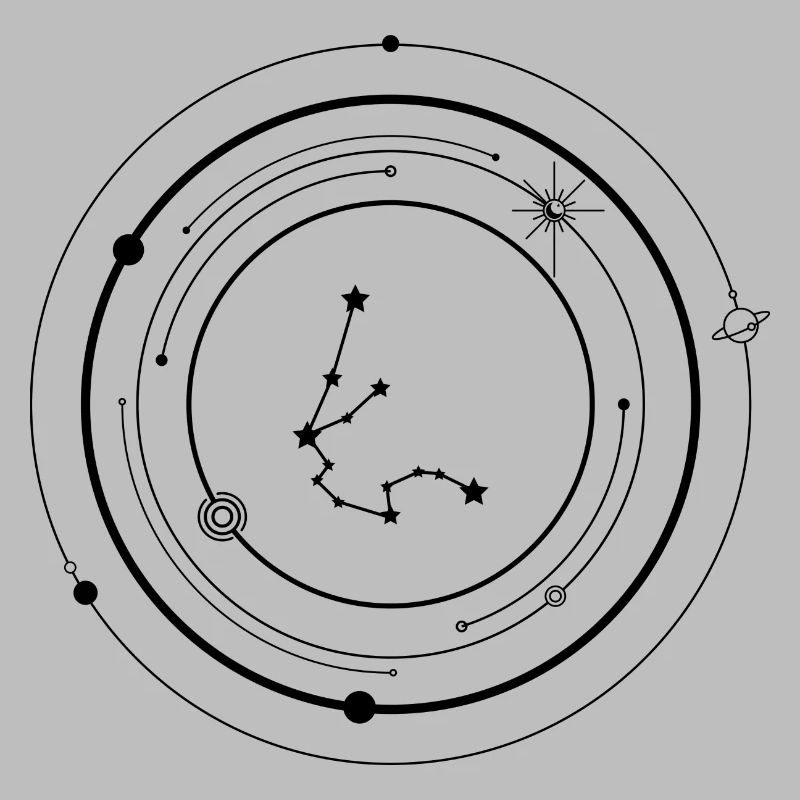 Constellation de points en éclat d’étoile