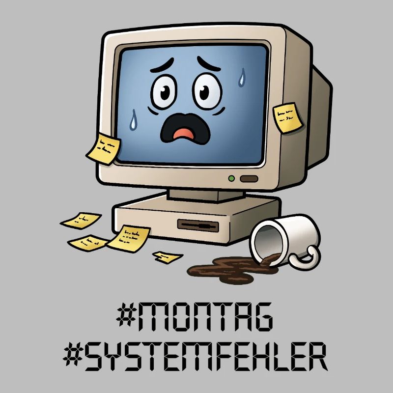 #Montag #Systemfehler – Retro PC, Coffee & Office Humor