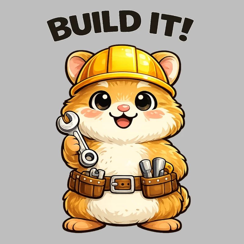 Construction trolley: construction helmet and tools