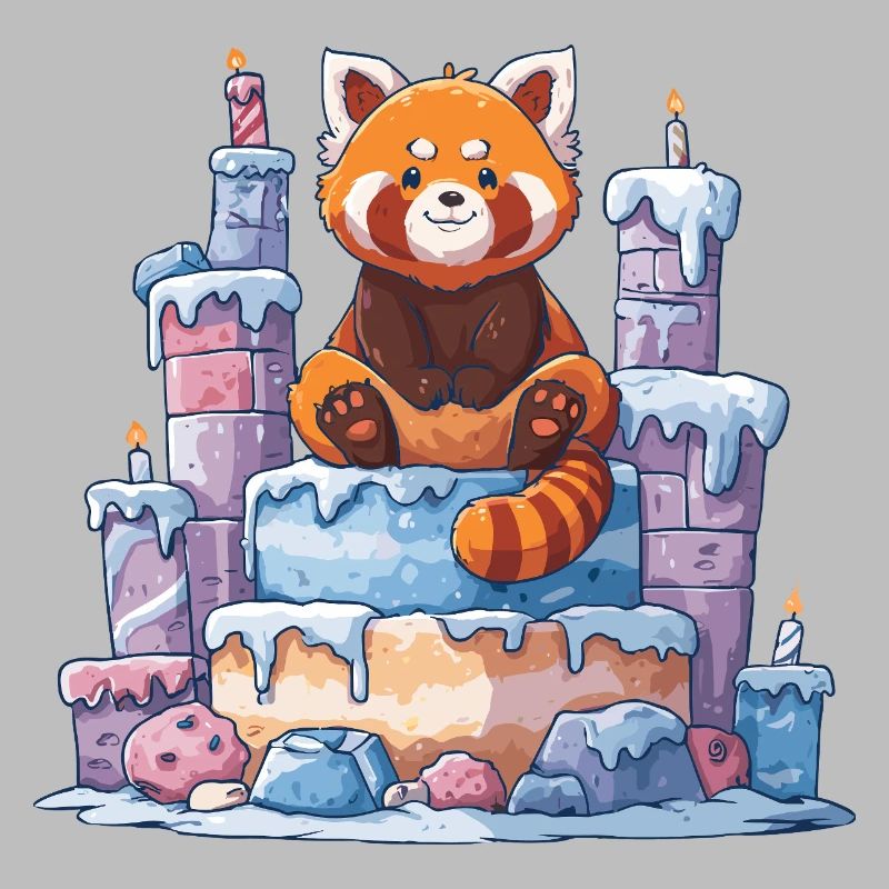 Roter Panda auf Eis-Torte
