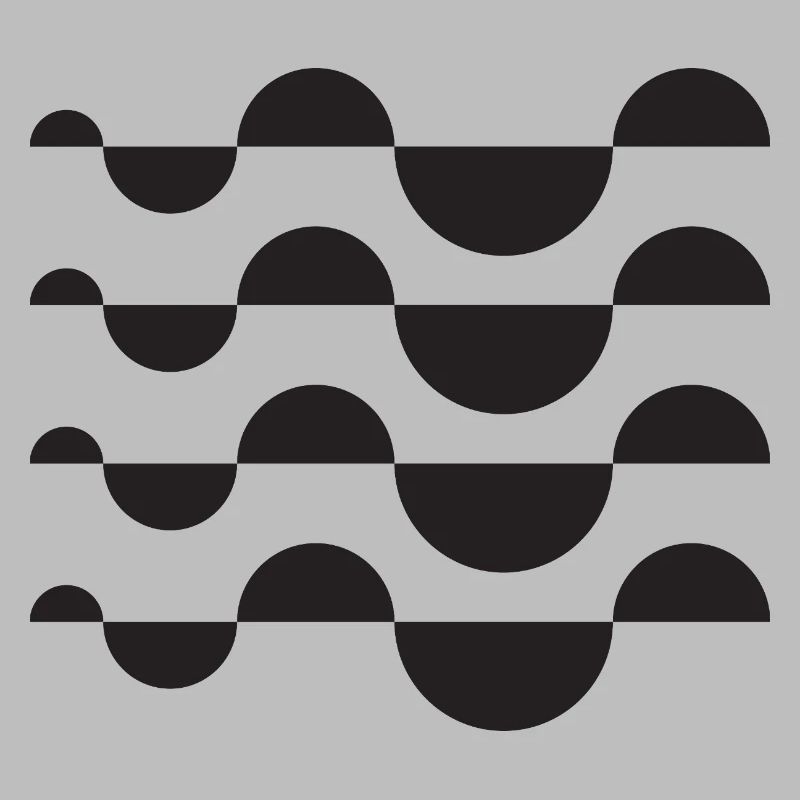 Monochrome Wave Circle Grid
